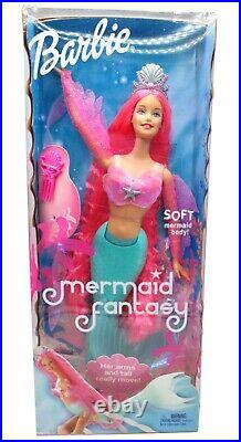 2002 Mermaid Fantasy Barbie Doll Pink Hair And Accessories Mattel #56759 NRFB