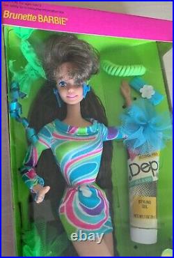 Barbie Doll Totally Hair Brunette 1991 Smoke Free Home Box Is Excellent NRFB