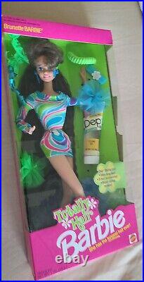 Barbie Doll Totally Hair Brunette 1991 Smoke Free Home Box Is Excellent NRFB