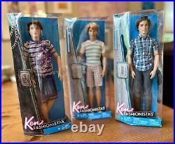 Barbie FASHIONISTAS 2 Kens And 1 Ryan Dolls 2011 MATTEL NRFB LOT