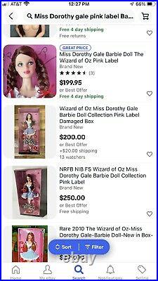 Barbie as Miss Dorothy Gale Pink Label WOZ NRFB Lowest Price On eBay