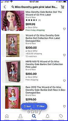 Barbie as Miss Dorothy Gale Pink Label WOZ NRFB Lowest Price On eBay
