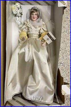 Franklin Mint Princess Diana Porcelain Wedding Bride Doll NRFB no COA