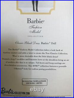 Gold Label Silkstone Barbie Classic Black Dress FASHION MODEL Brunette NEW NRFB