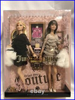 Juicy Couture Barbie Beverly Hills G and P 2008 Barbie Doll Set NRFB NEW Gold
