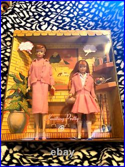 Knitting Pretty Giftset Barbie & Skipper Reproduction 2007 Gold Label NRFB K7967