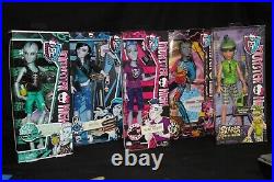 Monster High Boy dolls set/5, Duece, Neighton, Slo Mo, Invisibilly &Gil MIB NRFB