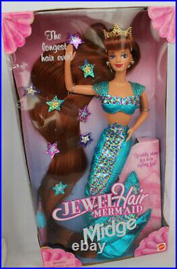 NEW Jewel Hair Mermaid Midge Barbie Doll 1995 NRFB Mattel Vintage 14589 Long