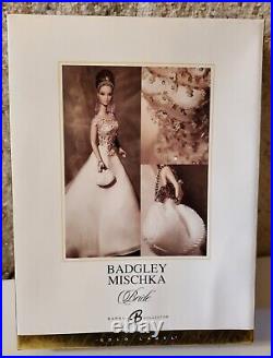 NRFB Badgley Mischka Barbie Bride Mattel B8964 Gold Label Free Shipping