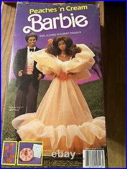 Peaches'n Cream Barbie African American 1984 Mattel 9516 NRFB Box Has Some Flaw