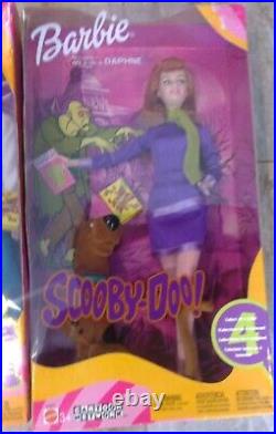 RARE SCOOBY DOO Barbie Doll Fred Shaggy Velma Daphne Ken Lot 4 NRFB