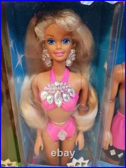 Sun Jewel Barbie Doll Lot Of 5 Skipper Ken Steven Shani 1993 Mattel Nrfb