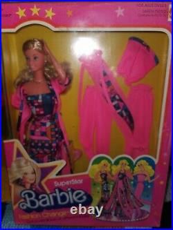 Very Rare Beautiful Giftset Barbie Superstar Fashion Change About Nrfb 1978