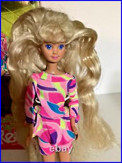 Vintage 1991 Totally Hair Barbie LOT Ken NRFB + Barbie & Skipper Dolls + Dep Gel