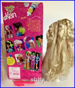 Vintage 1991 Totally Hair Barbie LOT Ken NRFB + Barbie & Skipper Dolls + Dep Gel