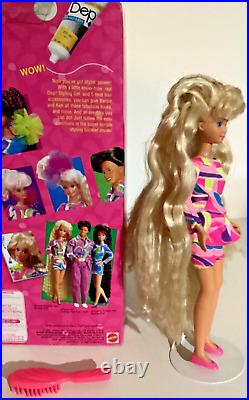 Vintage 1991 Totally Hair Barbie LOT Ken NRFB + Barbie & Skipper Dolls + Dep Gel