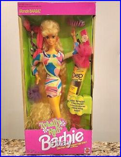 Vintage 1991 Totally Hair Blonde Barbie Doll Long Hair w Gel NRFB
