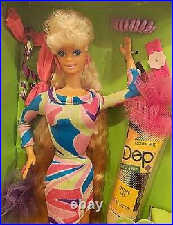 Vintage 1991 Totally Hair Blonde Barbie Doll Long Hair w Gel NRFB