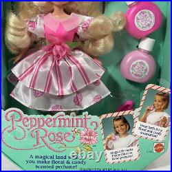 Vintage 1992 MATTEL PEPPERMINT ROSE DOLL and ACCESSORIES Blonde Pink Dress NRFB