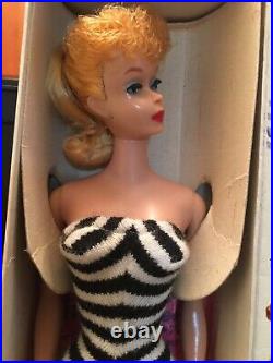 Vintage Ponytail #5 Barbie Doll Blonde Greasy Face100% Authentic NRFB 1960s