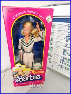 Western Barbie Doll Mattel #1757 1980 Cowgirl Superstar Cow Girl NRFB Vintage